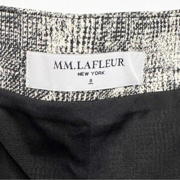 MM. Lafleur Crosby Pencil Skirt Scribble Jacquard Black Cream Size 8 NEW - Picture 5 of 12